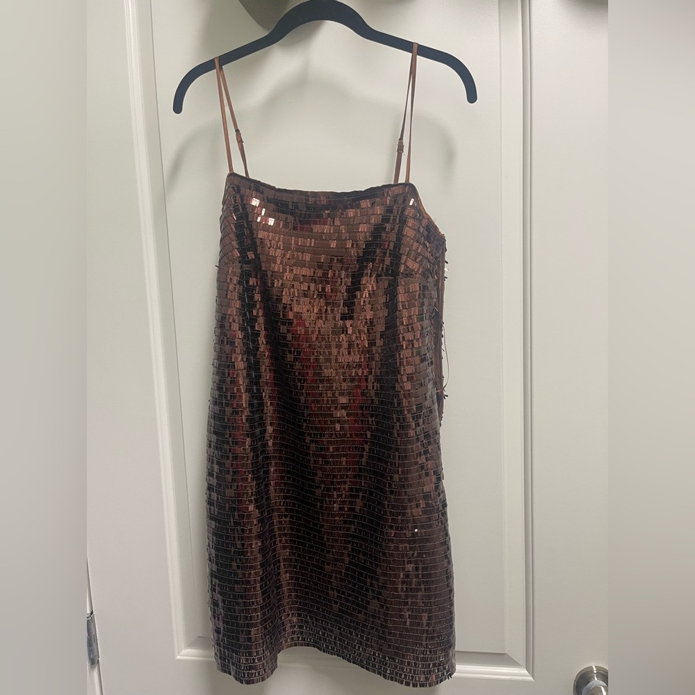 ASTR the Label Porsche Sequin Brown Dress